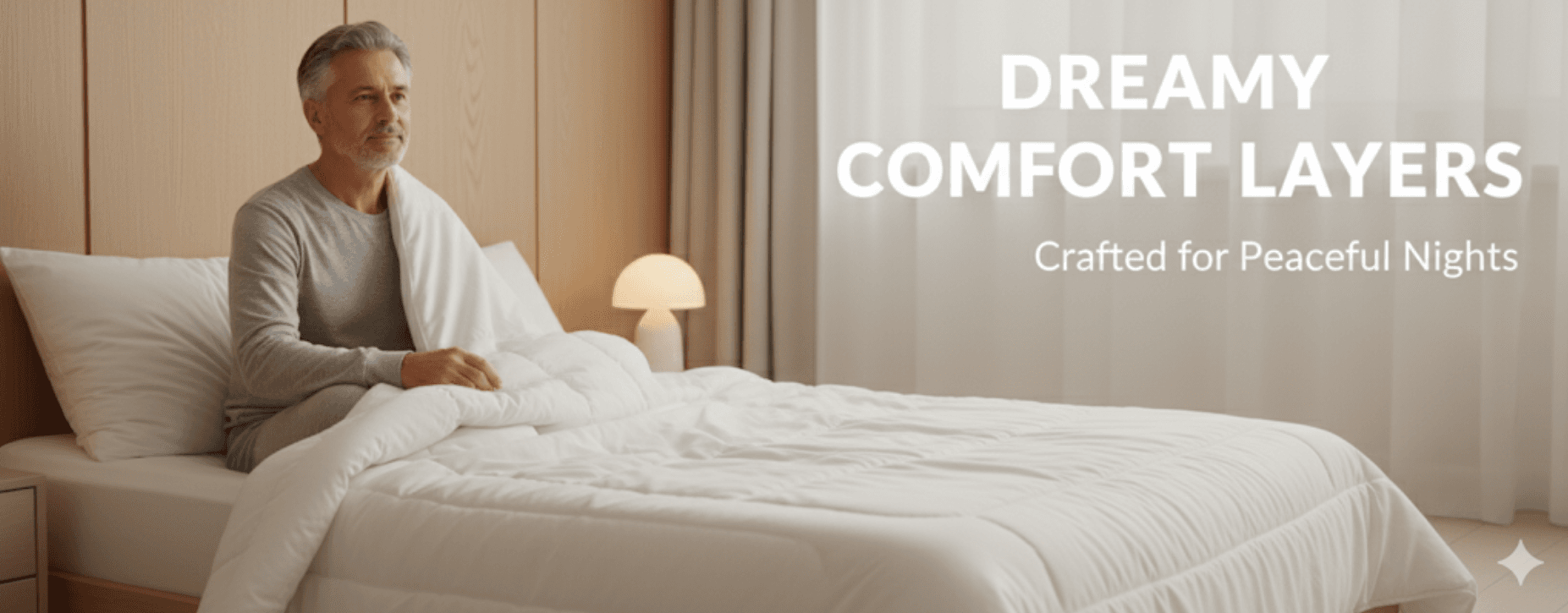 Luxurious comforters on a bed