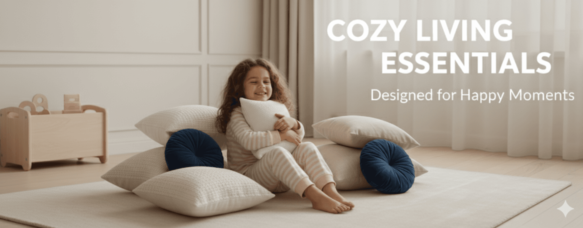 Decorative cushions on a sofa