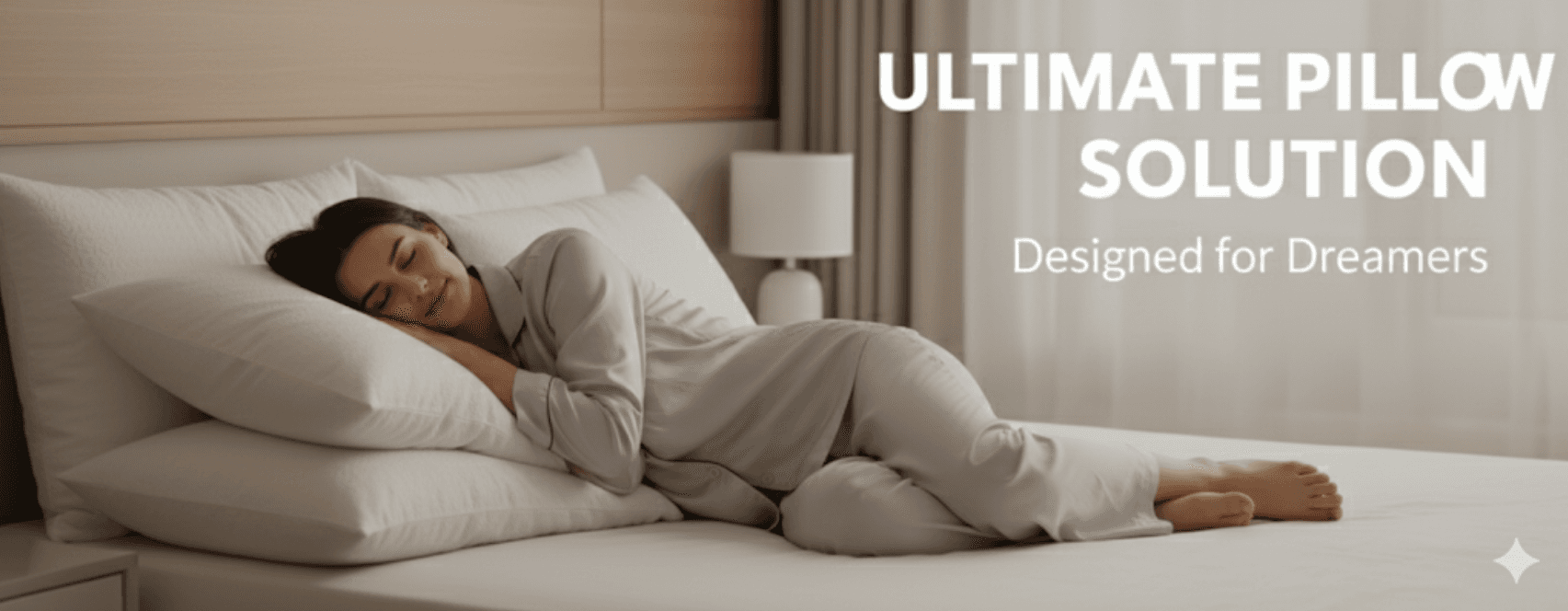 Comfortable pillows arranged on a bed